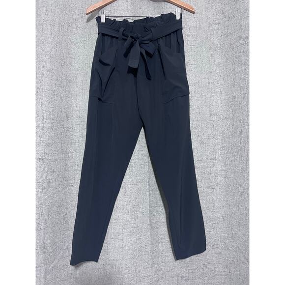 Athleta Pants - Athleta Pant Women 4 Black Skyline Lightweight Belted Stretch Travel Ankle
